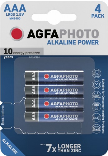 Patareid Agfaphoto Alkaline AAA/LR03-1,5V-4tk pakendis